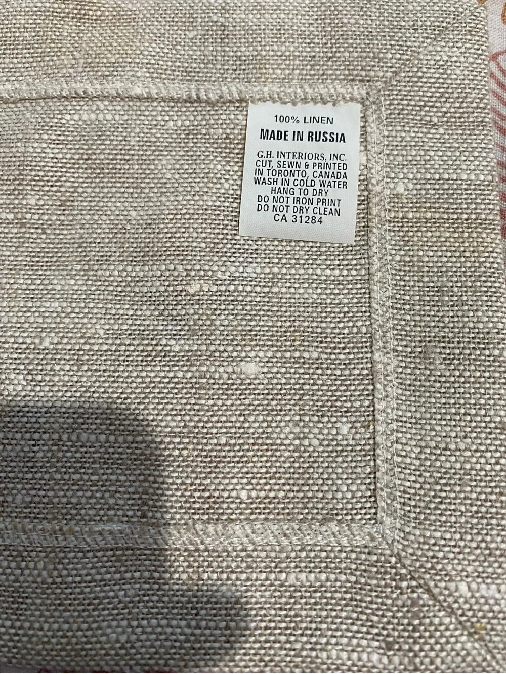 Six Coasters of 100% Linen. Hand sewn. Made in Russia, Pineapple & Lobster. NIB